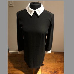 NWOT Victoria Beckham x Target - Black Bunny Collared Long Sleeve Dress